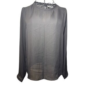 Mango MNG Suit NWT Womens Black Long Sleeve Keyhole Back Blouse Top Size XS